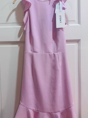 Likely Little Girls' Light Pink Ruffle Sleeve Formal Dress
